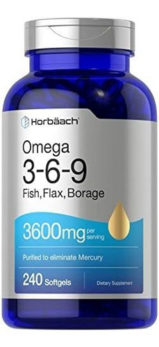 Triple Omega 3-6-9 240 Capsulas Blandas | De Pescado, Linaza