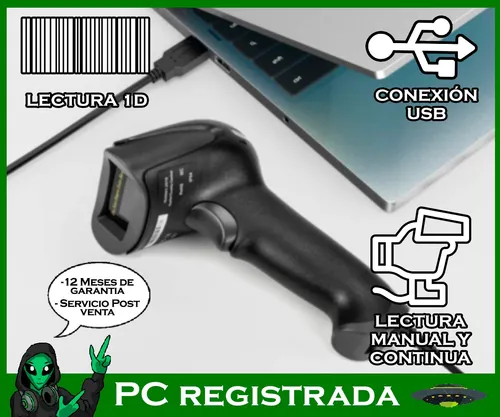 Lector Código Barras 1d Continuo Usb Sin Soporte 5v Pcreg4