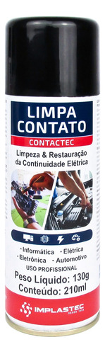 Limpia Contacto Implastec Contactec Full Electrónica 210ml