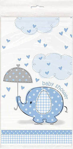 Ducha Azul Del Elefante Bebé De Plástico Mantel, 84  X 54 