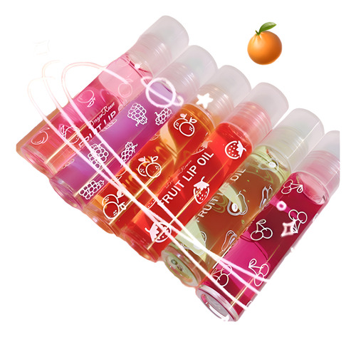 6 Piezas Aceite Bálsamo Hidratante Labial De Frutas 8ml C/u