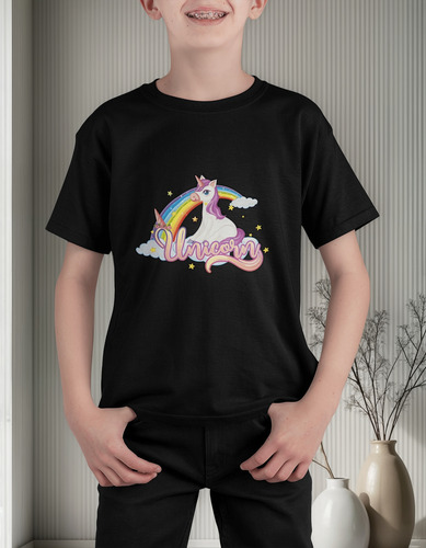 Playera Unicornio Mágico Arcoíris Adulto E Infantil