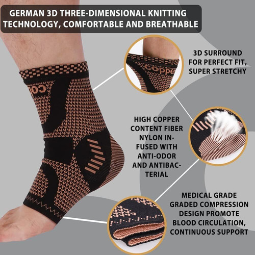 2 Pares De Calcetines De Cobre For Aliviar El Dolor En El