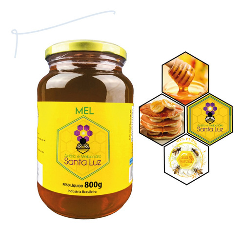 Mel De Abelhas - 100% Puro Natural Orgânico Artesanal 800g