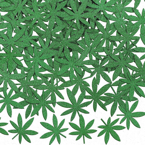 100 Piezas Green Glitter Weed Paper Paper Confetti Confeti D