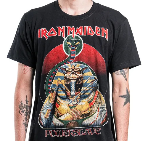 Camiseta powerslave iron maiden best sale