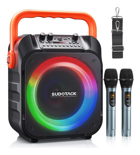 Maquina De Karaoke Sudotack Con 2 Microfonos Inalambricos...