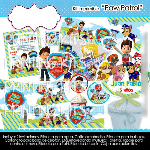2x1 Kit Imprimible Paw Patrol 2, Fiesta Infantil, Cumpleaños