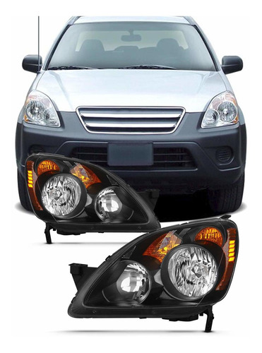 Para Honda Crv Cr-v 2005 2006 [estilo Oe] Faros Negros Con L