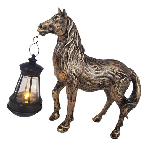 Figura De Caballo Con Luz Solar Para Estatua De Bronce
