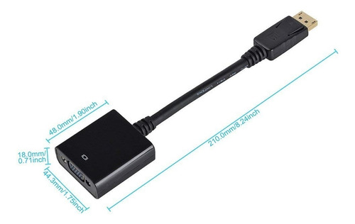Imagen 2 de 4 de Cable Convertidor Adaptador Displayport A Vga Hembra