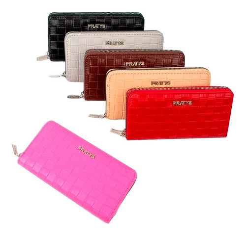 Billetera Mujer Monedero Porta Celular Tarjetas Eco Cuero