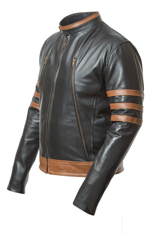 Chamarra Cuero Vacuno Hombre Logan Wolverine Corte Slim
