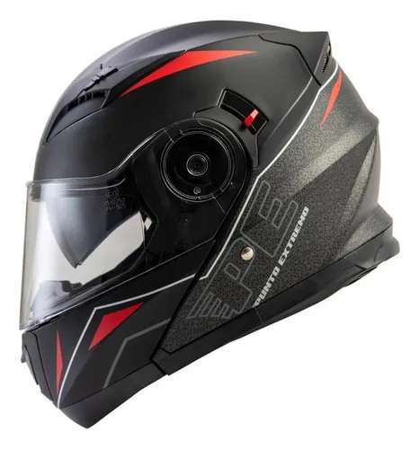 Casco Rebatible Xr 650 Doble Visor Punto Extremo Rojo En Fas
