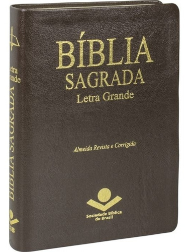 Bíblia Letra Grande Com Índice Almeida Corrigida Marrom Rc