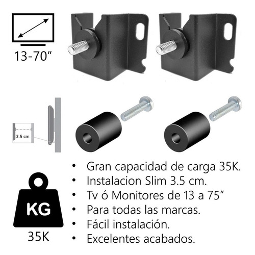 Imagen 2 de 6 de Soporte Base Pared Tv De 13 24 32 40 42 43 50 55 65 Pulgadas