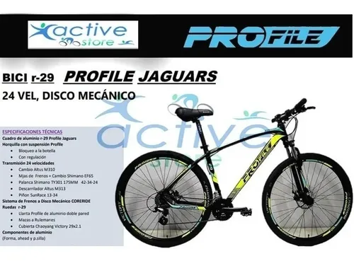 Bicicleta Mtb Venzo Profile Jaguars R29 24v. Discos Suspen