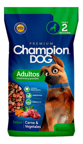 Alimento Champion Dog Medianos y Grandes para perro adulto de raza mediana y grande sabor pollo y vegetales en bolsa de 15kg