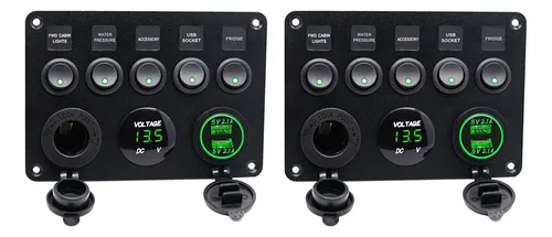comprar 2 Paneles De Interruptores Led De 5 Bandas, 12 V\u002F24 V, Caja
