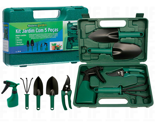 Kit Para Jardinagem Com 5 Peças Com Maleta - Western