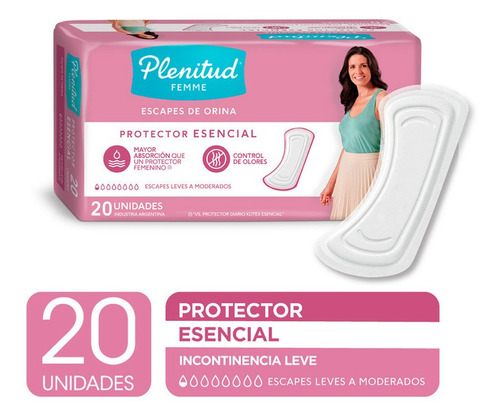 Plenitud Femme protector esencial 20 unidades incontinencia leve