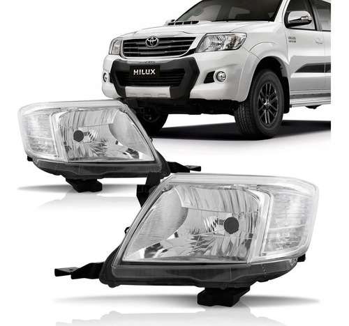 Par Farol Hilux 2012 2013 Sr Srv Pick Up Cromado 