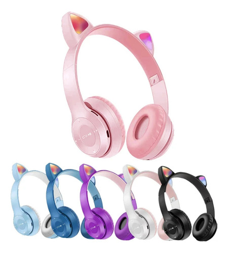 Fones De Ouvido Bluetooth Led Kitten Para Meninos E +