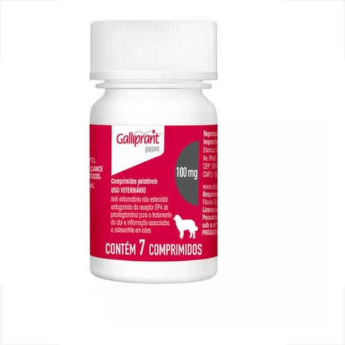 Galliprant 100mg Anti-inflamatório Elanco Cães 07 Comprimido