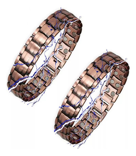 2 Pulseras Curativas De Cobre Puro Para La Artritis Para Hom