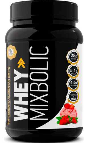 Whey Protein Mix Bolic 908g Sabor: Morango - Fórmula com 28g De Proteína Por Dose