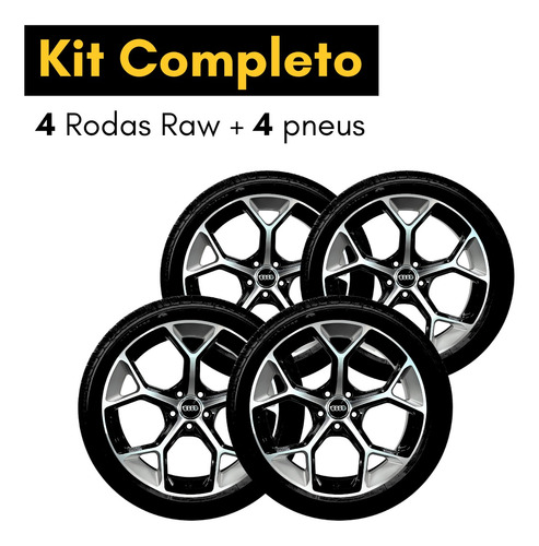 04 Rodas Audi Rs5 2023 Aro 19 Prata + 04 225/35/19
