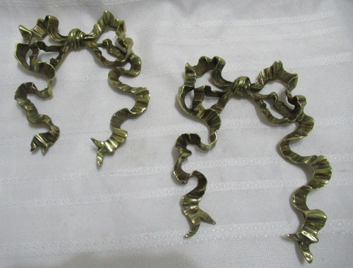 Antiguos Herrajes Bronce Moños Apliques Decoración Muebles (Usado)