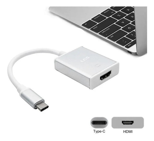 Imagen 4 de 4 de Cable Adaptador Conversor Usb-c A Hdmi Lcs Premium Full Hd