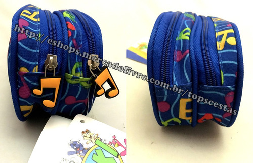 Imagem 4 de 6 de Estojo Escolar Duplo Cachorro Doki Azul Original Luxcel