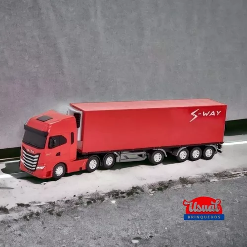 Caminhão Miniatura Iveco Carreta Baú Refrigerado S-way