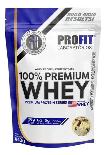 Whey Protein 100% Concentrado Premium 840g Profit Sabor Baunilha