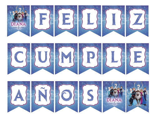 Banner Digital Imprimible Frozen Fiesta Cumpleaños