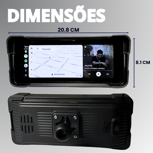 Multimídia Universal 8.1 Pol Moto, Carplay Android + Ip67