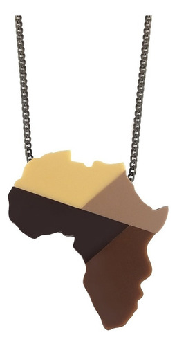 Colar De Continente Africano Ubuntu Africa Cor Marrom