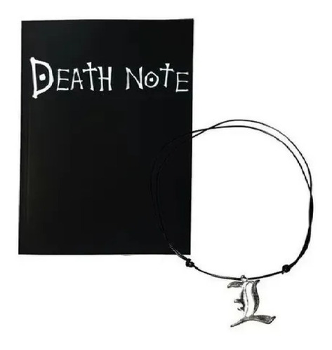 Caderno Death Note Kira Ryuk Anime Livro Morte Black E Colar
