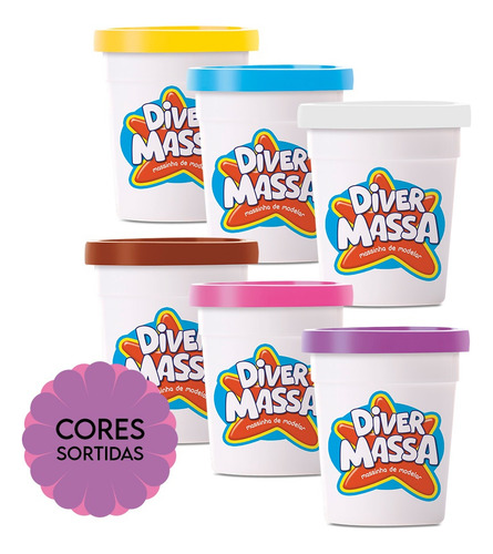 Kit 6 Massinhas De Modelar Cores Sortidas - Divertoys