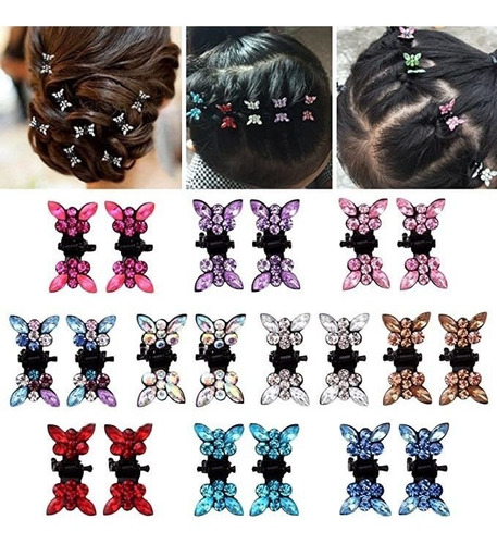 20 piezas Crystal Rhinestone Mini Hair Bangs Pin De Bebé .