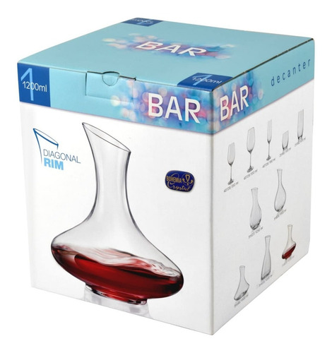 Imagen 3 de 6 de Decanter Vino Cristal Bohemia Original Bar 1200ml