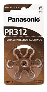 Pilha Auditiva Pr312h (cartela Com 6 Pilhas) Panasonic