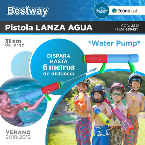 Imagen 5 de 9 de Pistola Lanza Agua Water Pump 31 Cm Pileta Bestway Tecnofast