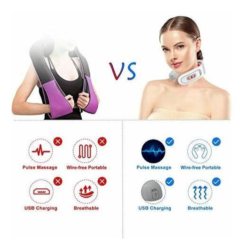 Masajeador Eléctrico De Cuello Con Pulsos Portatil