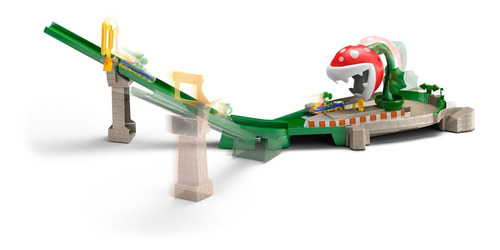 Pista de corrida de kart Piranha Mario + Hot Wheels cor do veículo multicolorido