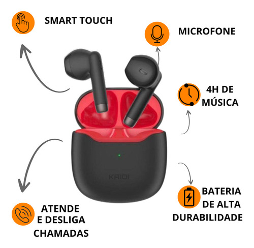 Fone Ouvido Kaidi Bluetooth 5.1 Sem Fio Kd771 Kaidi Kd-771