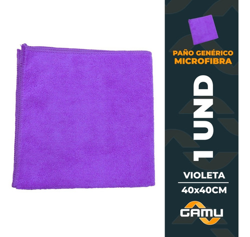 Paño Microfibra Genérico 40x40 - 1 Unidad (colores) Color Violeta