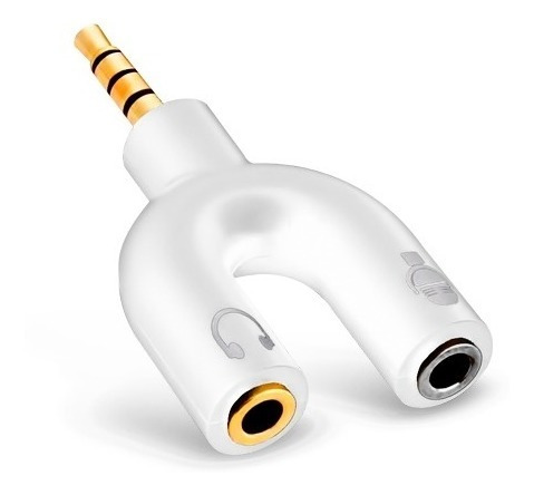 Ficha Plug 3,5 Mm  A Doble Jack 3,5 Mm (microfono Y Audio)